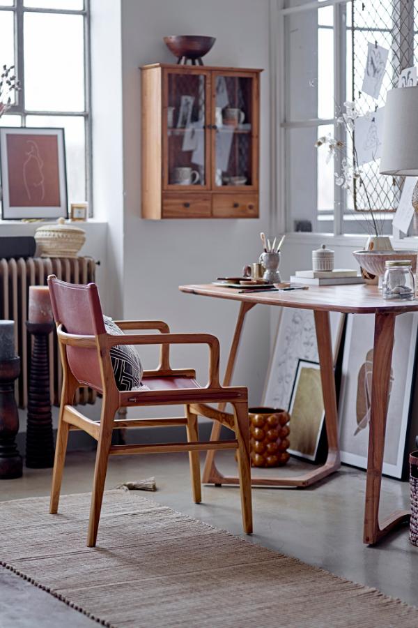 Bloomingville Ollie Lounge Chair, Brun, Läder L55xH84xB60 cm