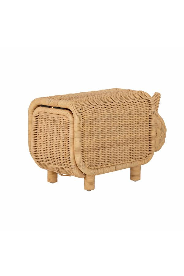 Bloomingville Mini Soffe Pall med Förvaring, Natur, Rotting L53xH30xB24 cm