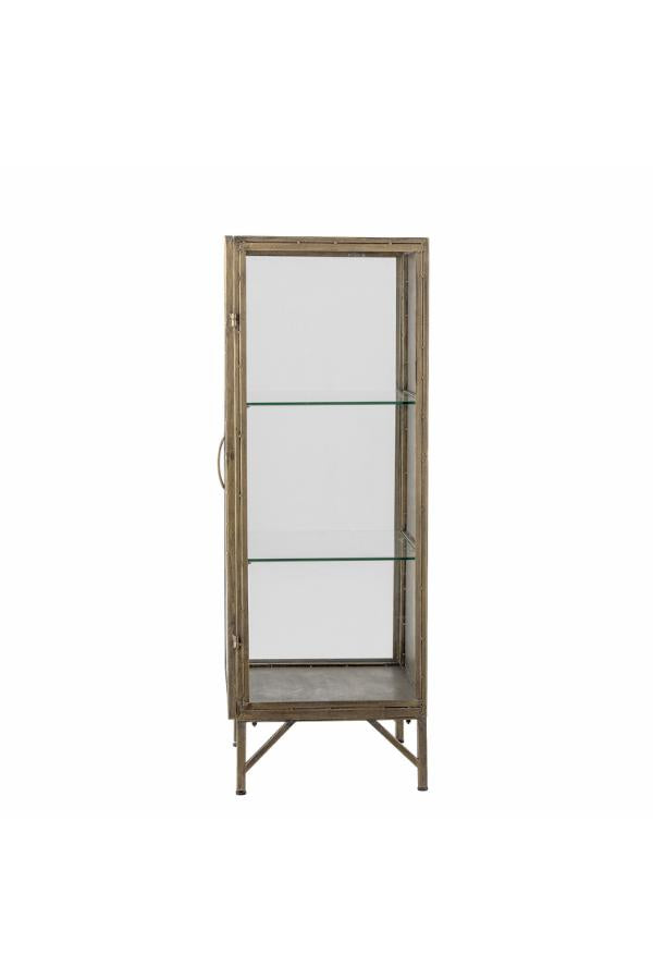 Bloomingville Saone-skåp, mässing, härdat glas L45xH110xB40 cm