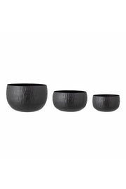 Bloomingville Abisha Blomkruka, Svart, Metall D26,5xH16/D33xH19/D40xH25 cm, set om 3