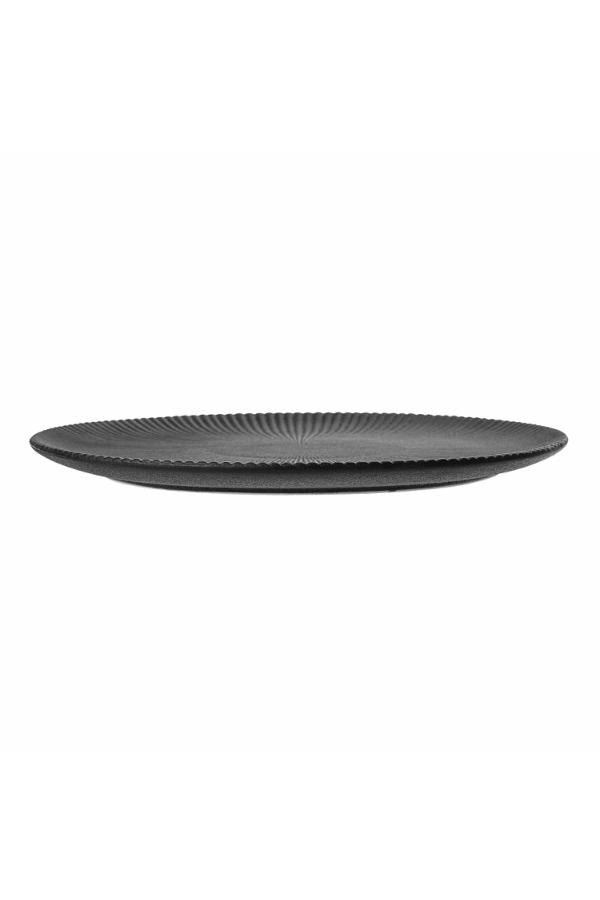 Bloomingville Neri Tallrik, Svart, Stengods D29xH2 cm, 6-pack