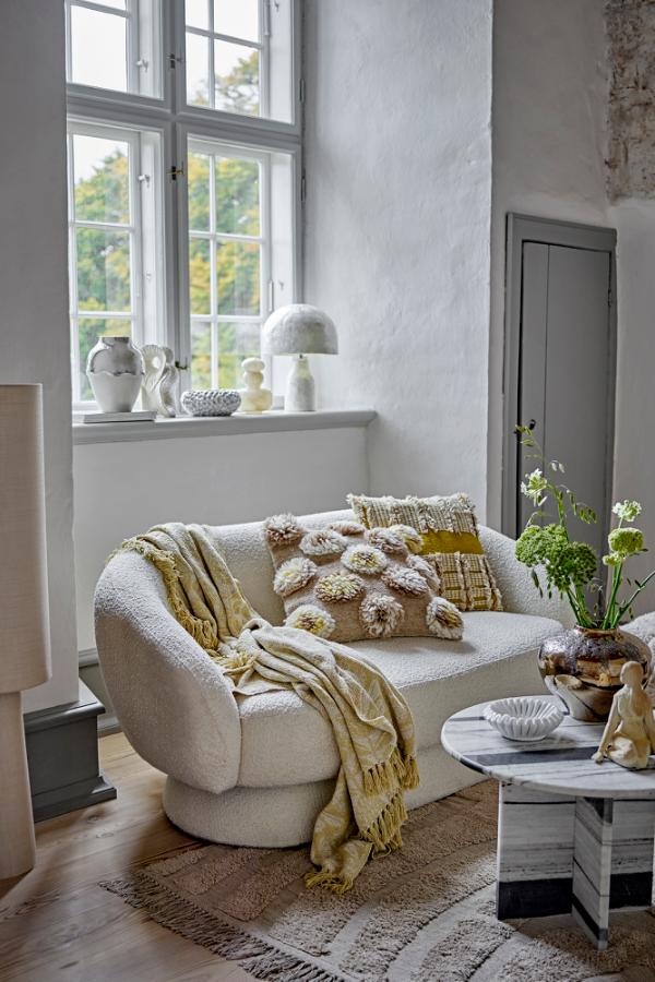 Bloomingville, Ted Soffa, Vit, Polyester L160xH74xB84 cm
