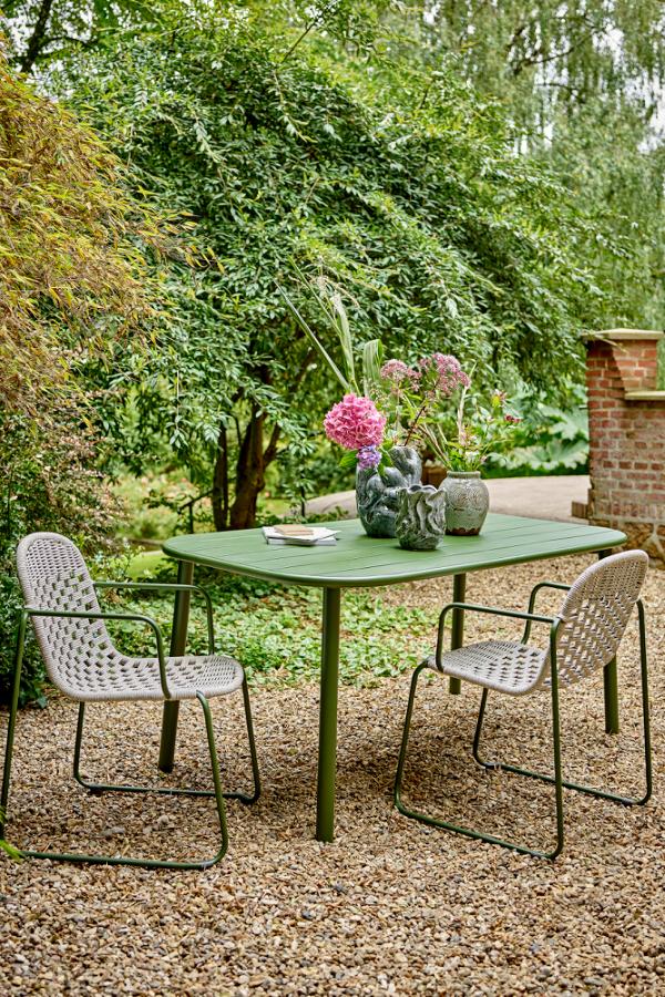 Bloomingville Calana matbord, grönt, metall L160xH75xB90 cm
