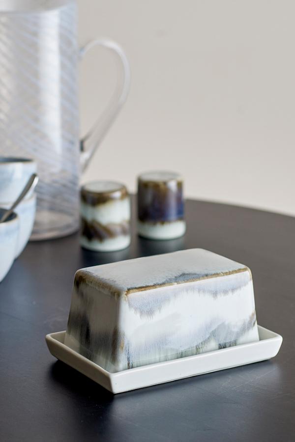 Bloomingville Paula Butter Box, Grå, Stengods L17,5xH8xB11,5 cm, 6-pack
