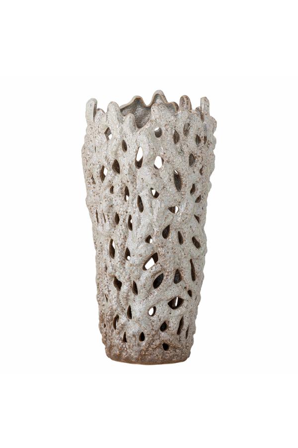 Bloomingville Eunice Deco Vas, Vit, Stengods D22,5xH37 cm