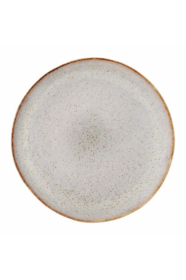 Bloomingville Sandrine Tallrik, Natur, Stengods D28,5xH2,5 cm, 4-pack