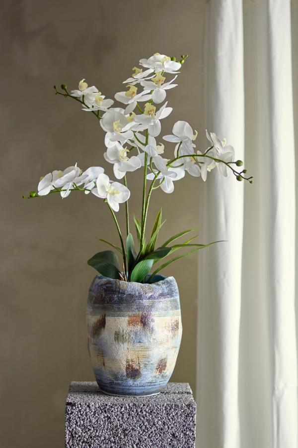 Bloomingville Nienna Vas, Blå, Stengods D25,5xH31 cm