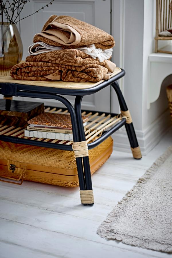 Bloomingville Loue soffbord, svart, rotting L79xH42xB54 cm