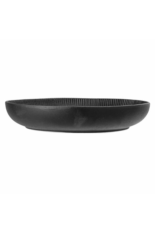 Bloomingville Neri Skål, Svart, Stengods D33xH6 cm, 4-pack