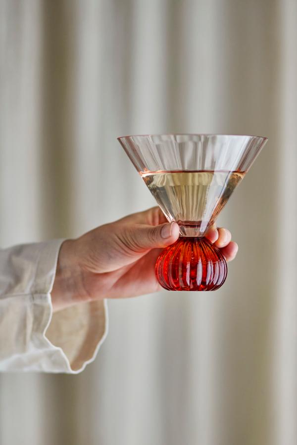 Bloomingville Taurin Cocktailglas, Rosé, Glas D12xH12 cm, 6-pack