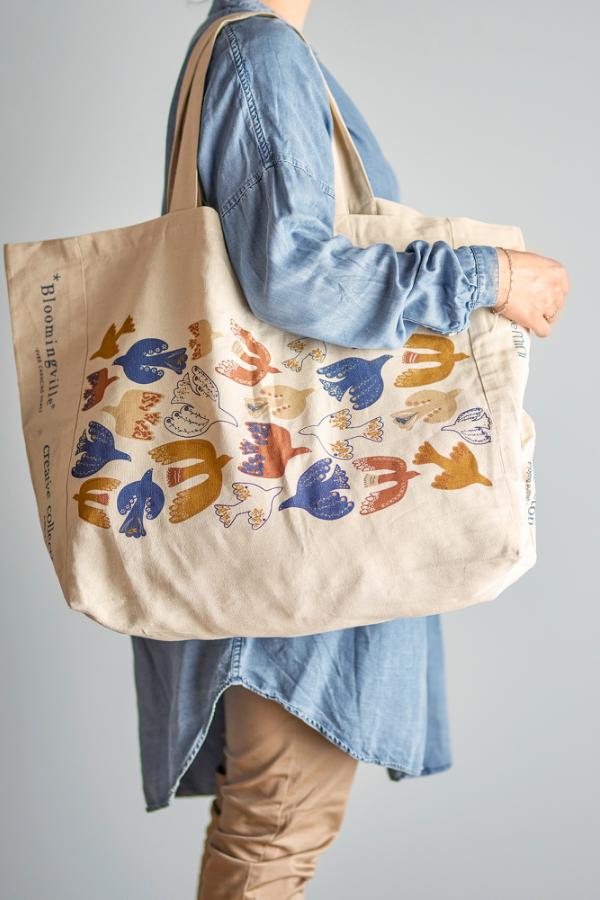 Bloomingville Jubileumspåse, Multifärgad, Bomull OEKO-TEX ® L46xH40xB16 cm, Handtag H27 cm