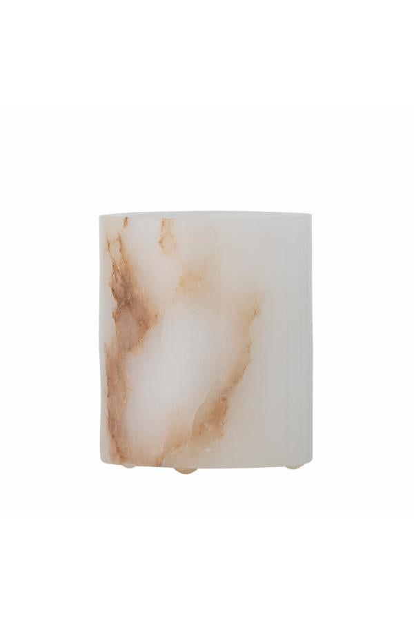 Bloomingville Annebel Votive, Vit, Alabaster D7,5xH9 cm