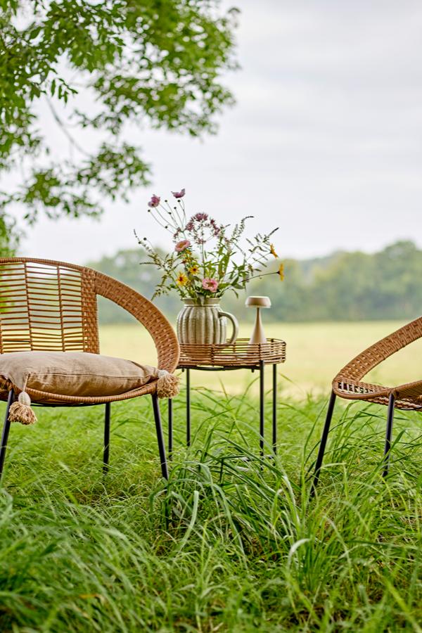 Bloomingville Dudine Loungeset, Natur, Polyrotting T:D38xH50 cm./C:L62,5xH75xB70 cm, Set om 3