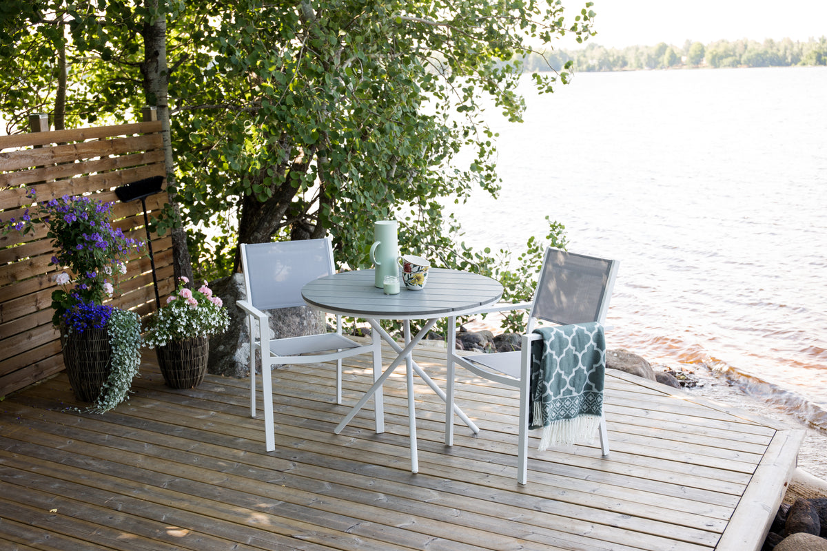 Venture Design Copacabana & Parma Matstolar + Cafebord ⌀90 Grå