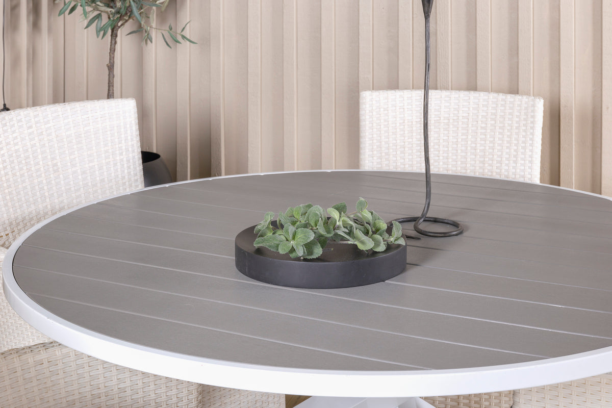 Venture Design Parma & Malin Matbord ⌀140 + Matstolar Vit