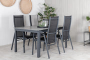 Venture Design Levels & Copacabana Matbord 160x100x75 + Reclinerstolar Svart