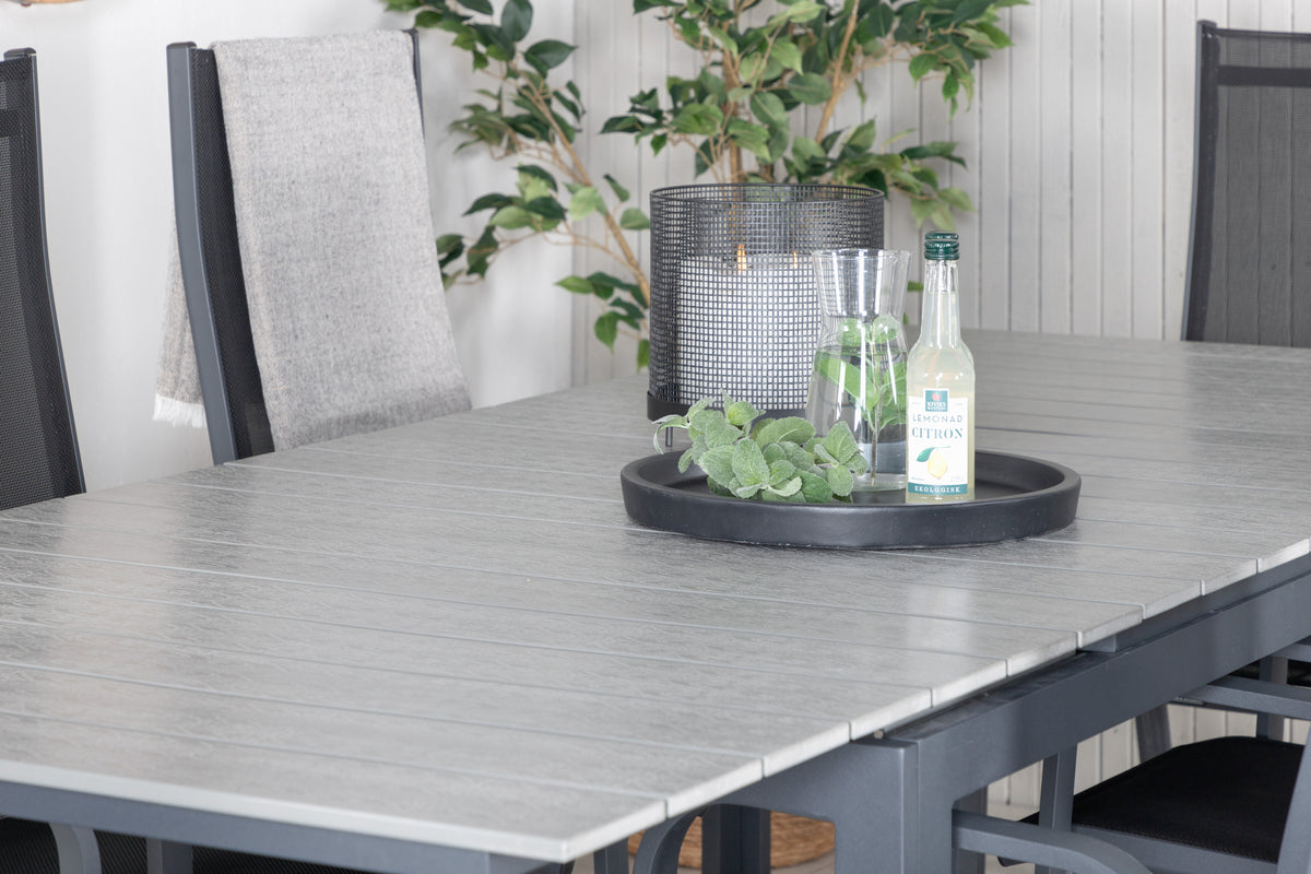 Venture Design Levels & Copacabana Matbord 160x100x75 + Reclinerstolar Svart