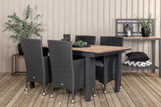 Venture Design Mexico & Malin Matbord 90x180/240 + Matstolar Svart
