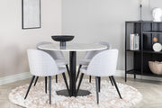 Venture Design Velvet & Estelle Matstolar Grå + Matbord ⌀106