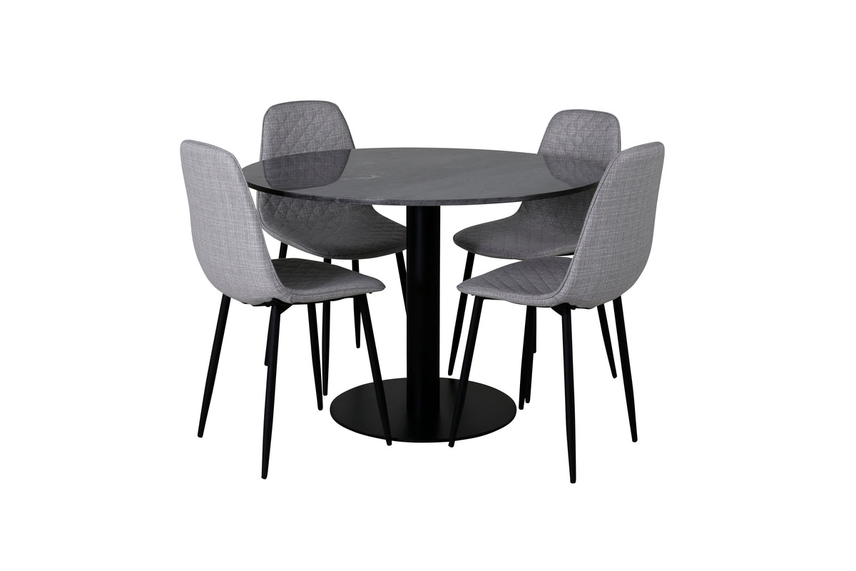 Venture Design Polar & Estelle Matstolar Grå + Matbord ⌀106