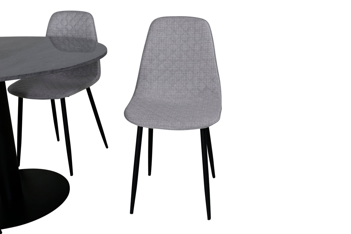 Venture Design Polar & Estelle Matstolar Grå + Matbord ⌀106