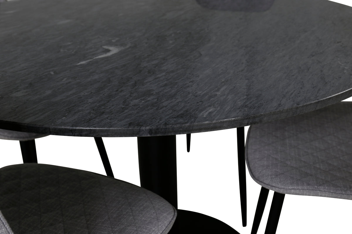 Venture Design Polar & Estelle Matstolar Grå + Matbord ⌀106