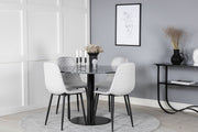 Venture Design Polar & Estelle Matstolar Grå + Matbord ⌀106