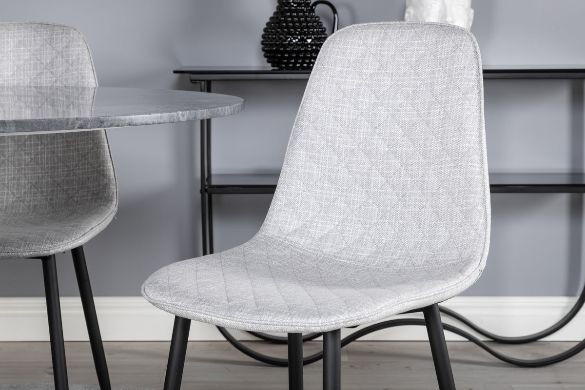 Venture Design Polar & Estelle Matstolar Grå + Matbord ⌀106