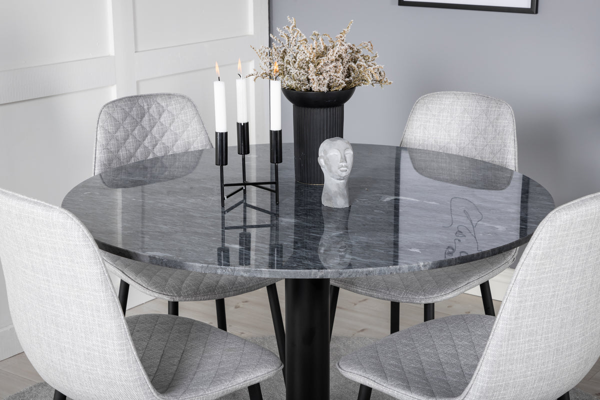 Venture Design Polar & Estelle Matstolar Grå + Matbord ⌀106