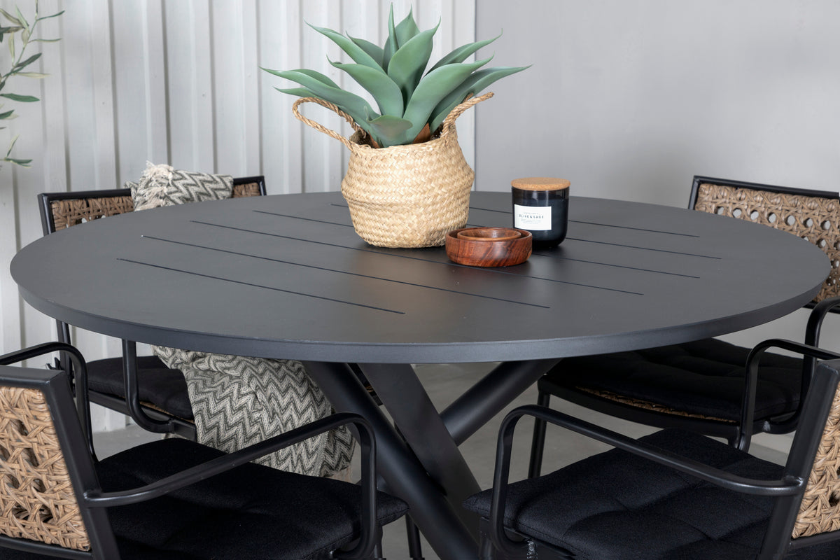 Venture Design Alma & Paola Matbord ⌀120 + Matstolar Natur