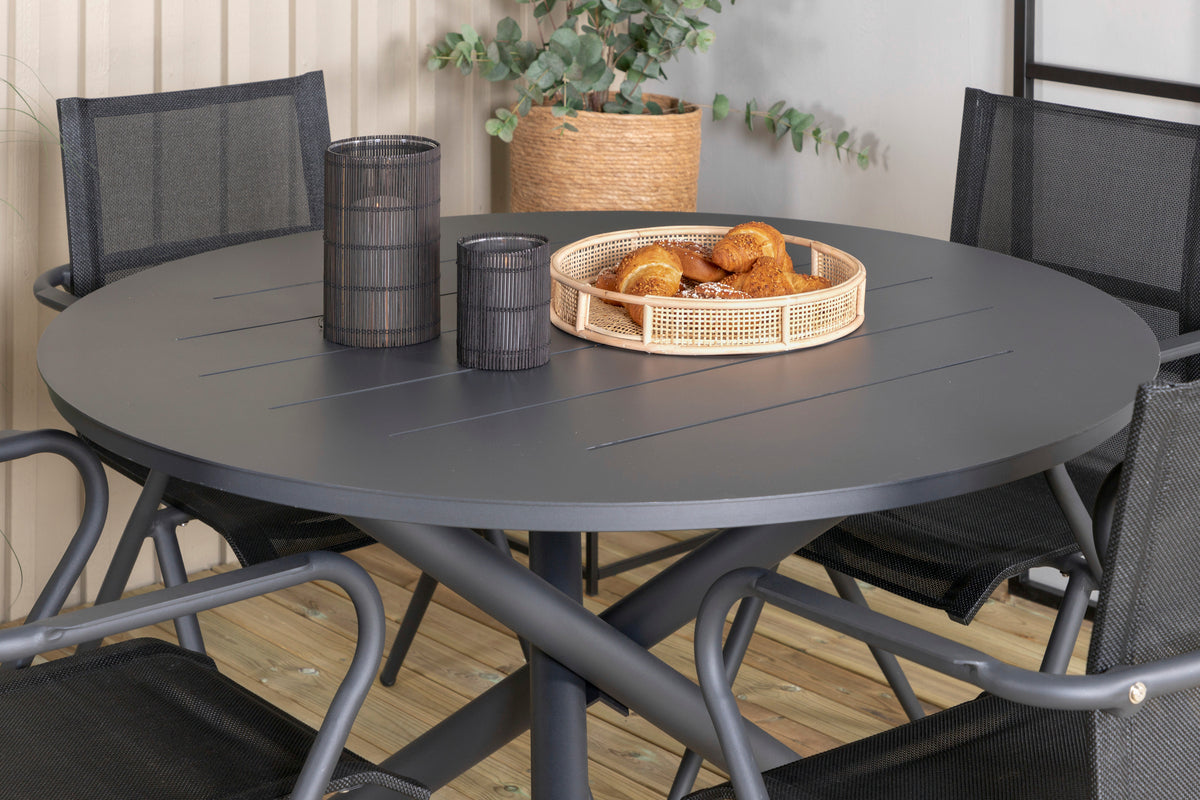 Venture Design Alma & Alina Runda Matbord ø120 Svart + Matstolar 2-pack Svart