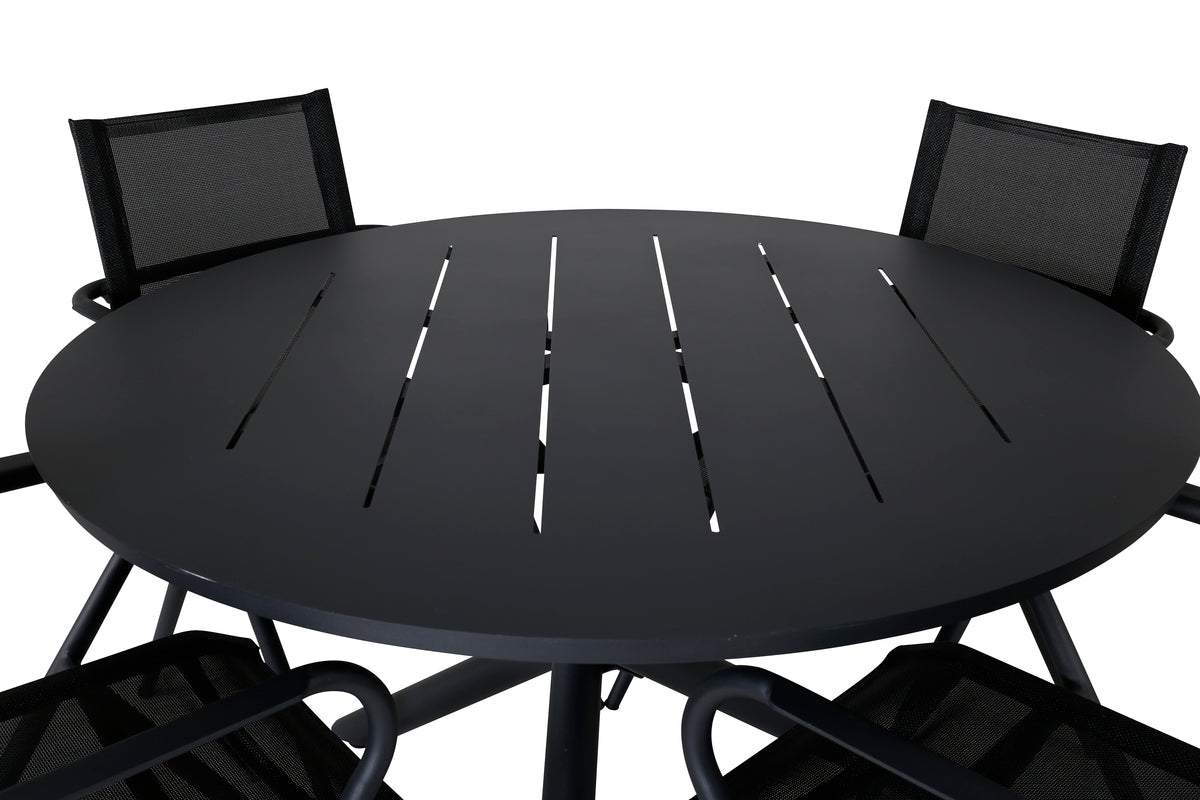Venture Design Alma & Alina Runda Matbord ø120 Svart + Matstolar 2-pack Svart