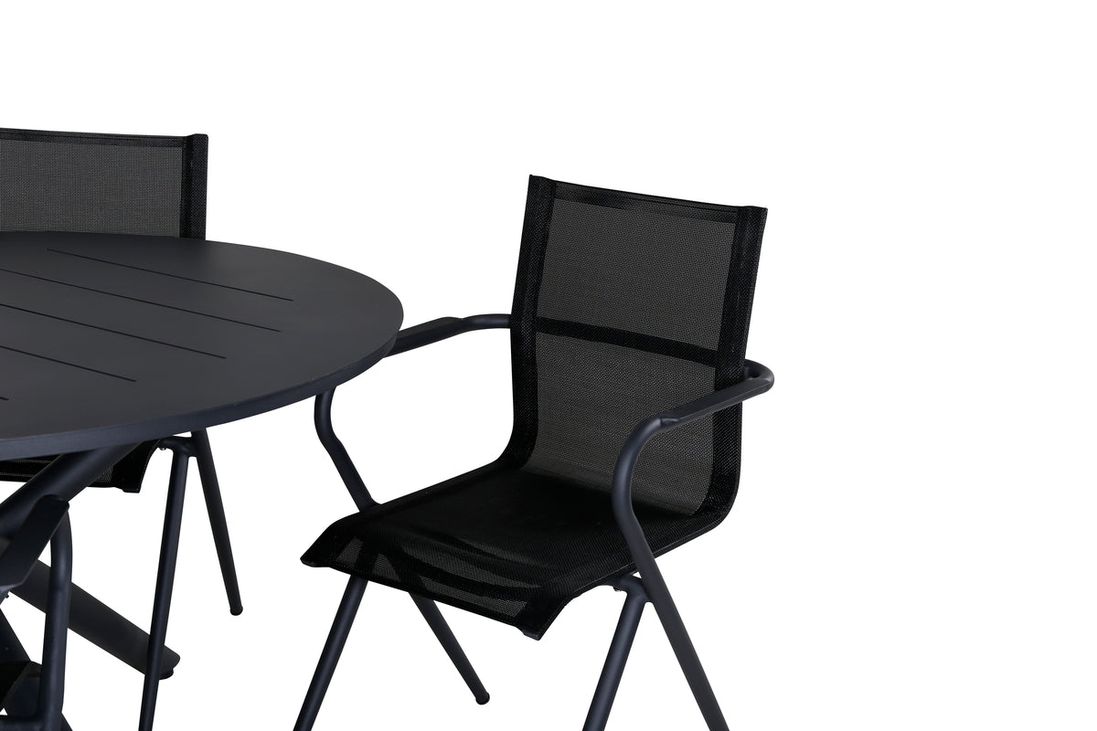 Venture Design Alma & Alina Runda Matbord ø120 Svart + Matstolar 2-pack Svart