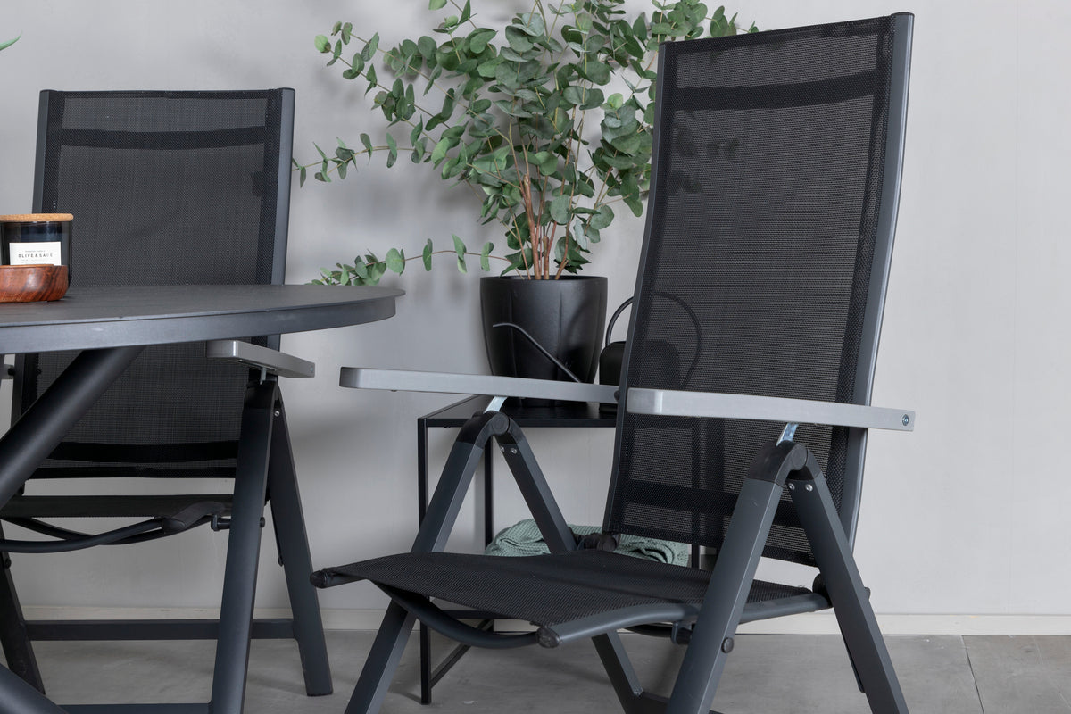 Venture Design Alma & Albany Runda Matbord ⌀120 Svart + Positionsstolar 2-pack Svart