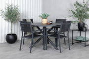 Venture Design Alma & Copacabana Matbord ⌀120 + Matstolar Svart