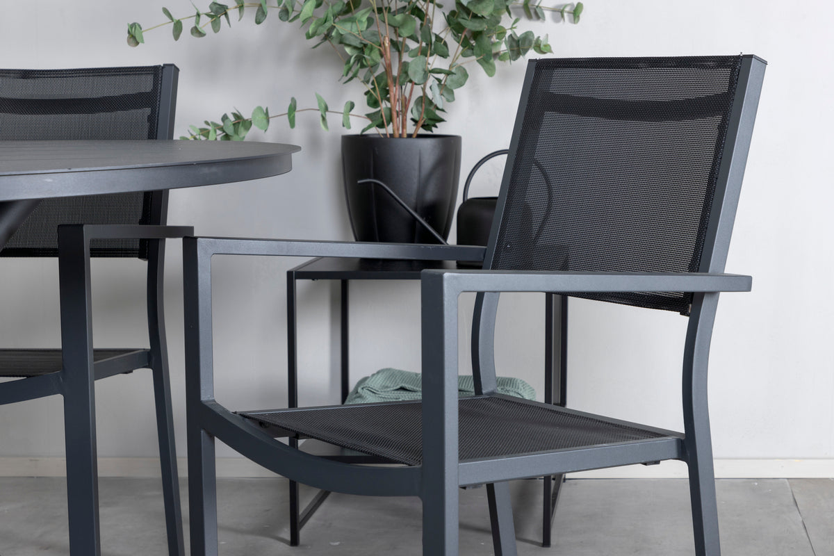 Venture Design Alma & Copacabana Matbord ⌀120 + Matstolar Svart