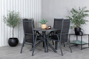 Venture Design Alma & Copacabana Matbord ⌀120 + Reclinerstolar Svart