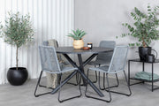 Venture Design Alma & Lindos Matbord ⌀120 + Matstolar Grå