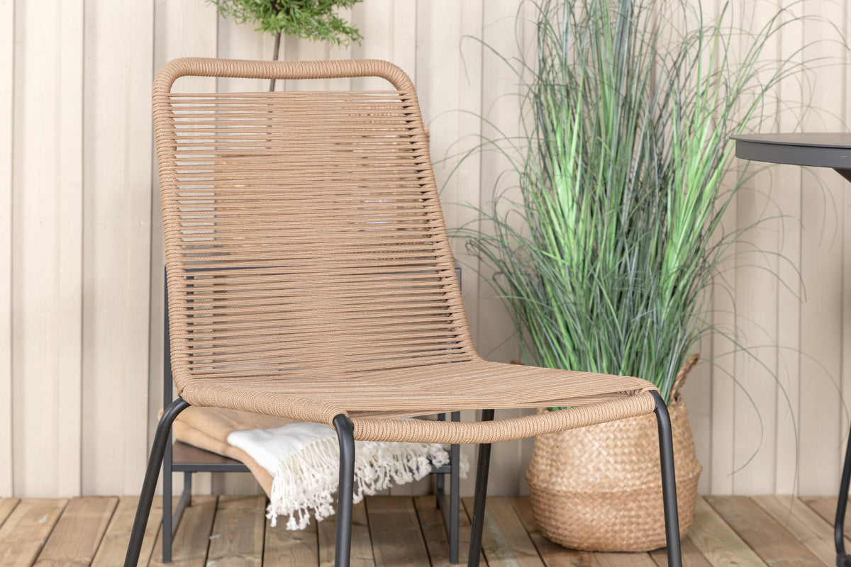 Venture Design Alma & Lindos Matbord ⌀120 + Matstolar Brun
