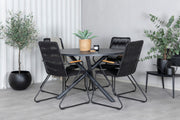 Venture Design Alma & Bois Runda Matbord ⌀120 Svart + Matstolar 2-pack Svart