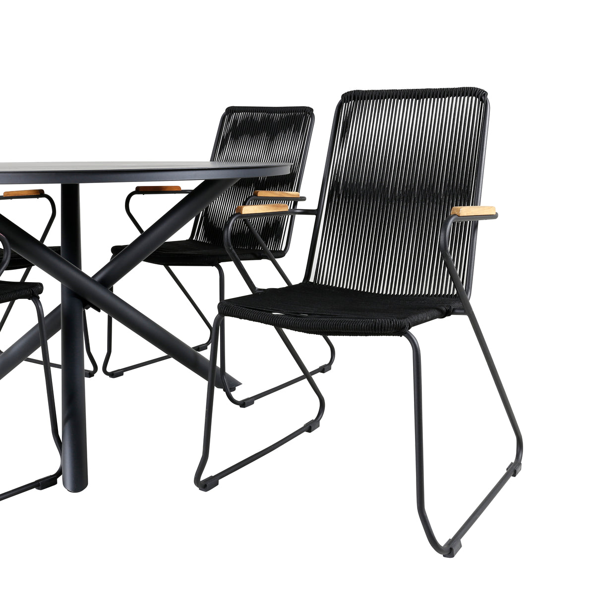 Venture Design Alma & Bois Runda Matbord ⌀120 Svart + Matstolar 2-pack Svart
