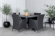 Venture Design Alma & Knick Matbord ⌀120 + Matstolar Svart