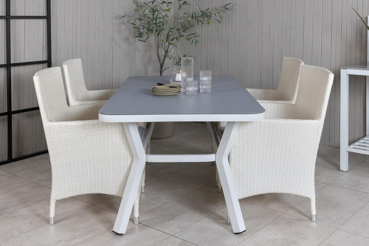 Venture Design Virya & Malin Matbord 160 x 90 + Matstolar Vit