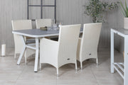 Venture Design Virya & Malin Matbord 160 x 90 + Matstolar Vit