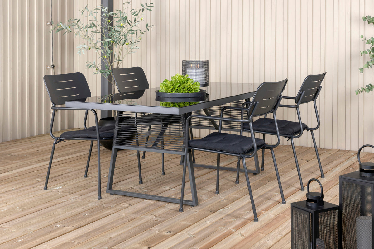 Venture Design Nicke & Dallas Matstolar Svart + Matbord 193x90