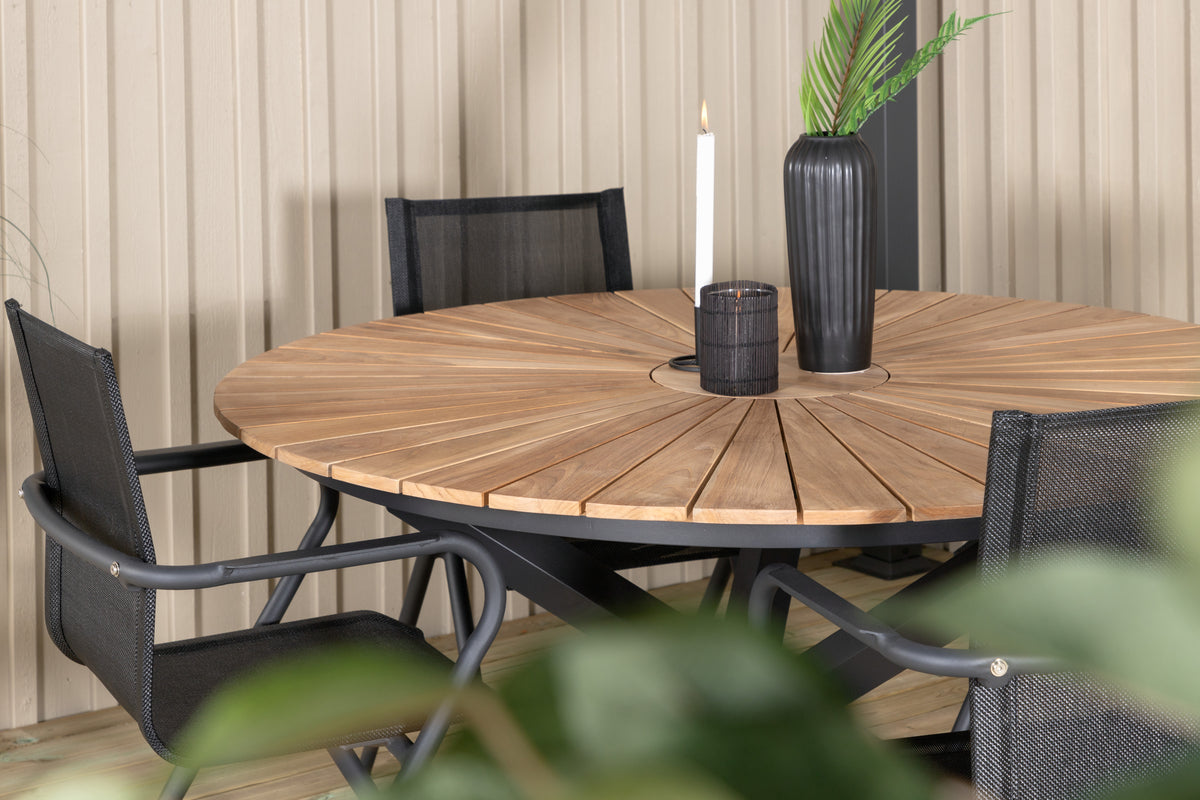 Venture Design Alina & Mexico Matstolar Svart + Matbord ⌀140