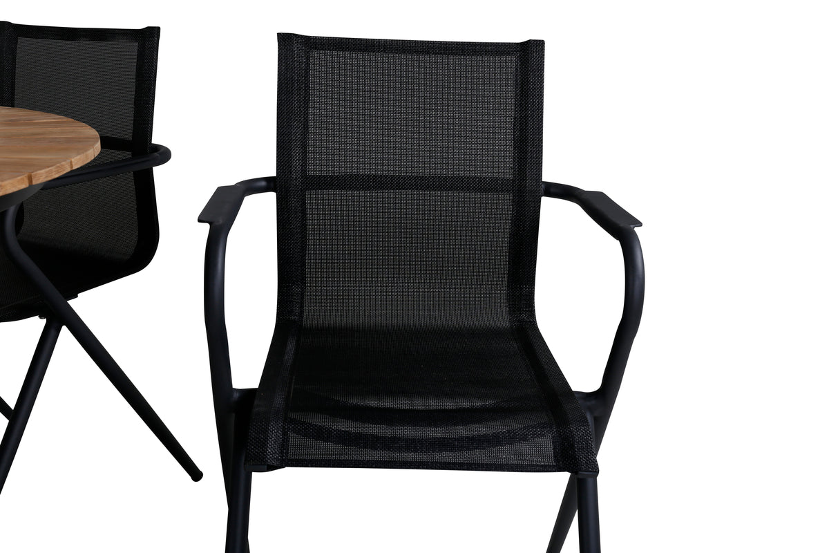 Venture Design Alina & Mexico Matstolar Svart + Matbord ⌀140