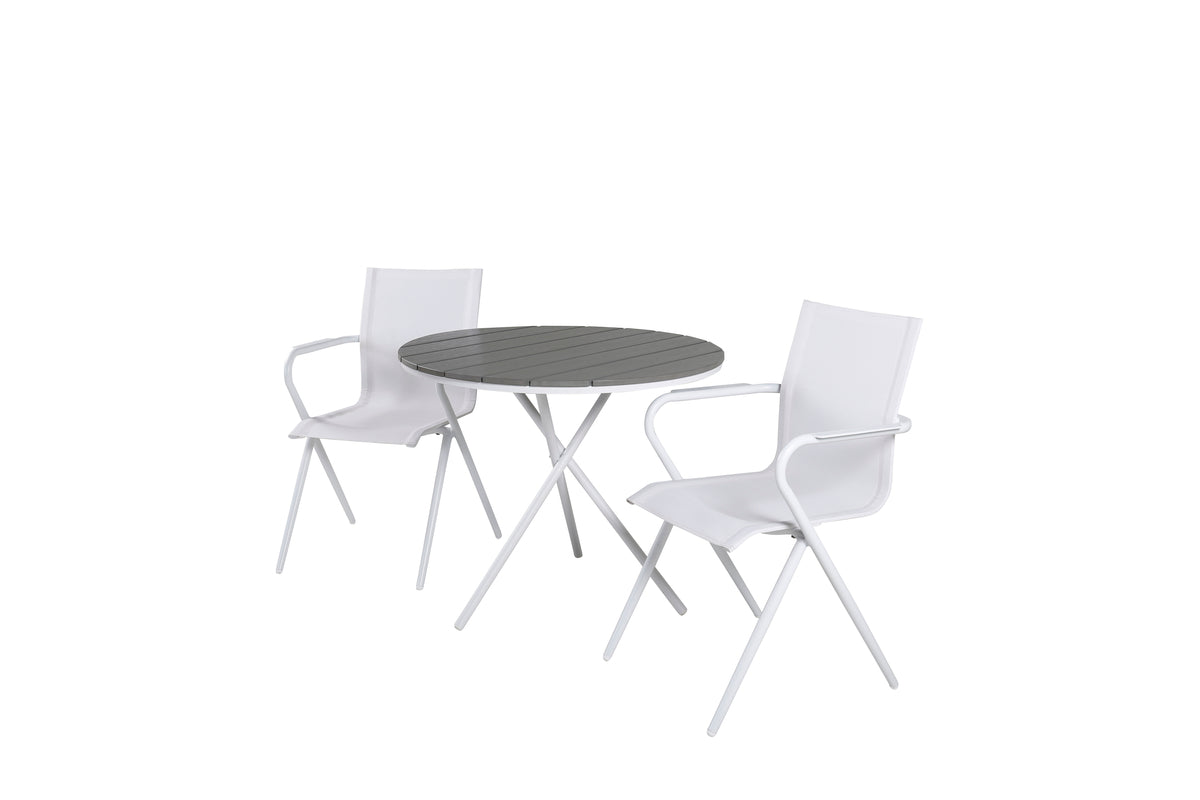 Venture Design Alina & Parma Matstolar Vit + Cafébord ⌀90