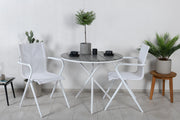 Venture Design Alina & Parma Matstolar Vit + Cafébord ⌀90
