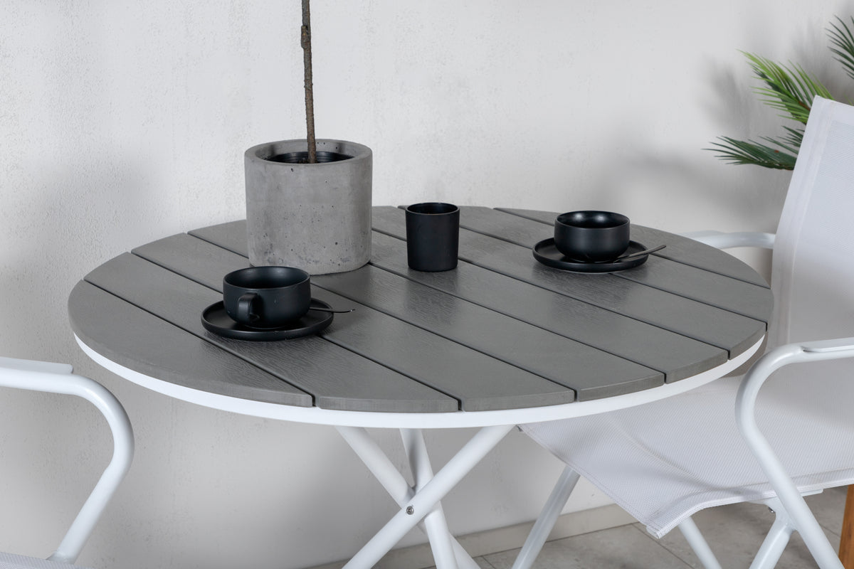 Venture Design Alina & Parma Matstolar Vit + Cafébord ⌀90